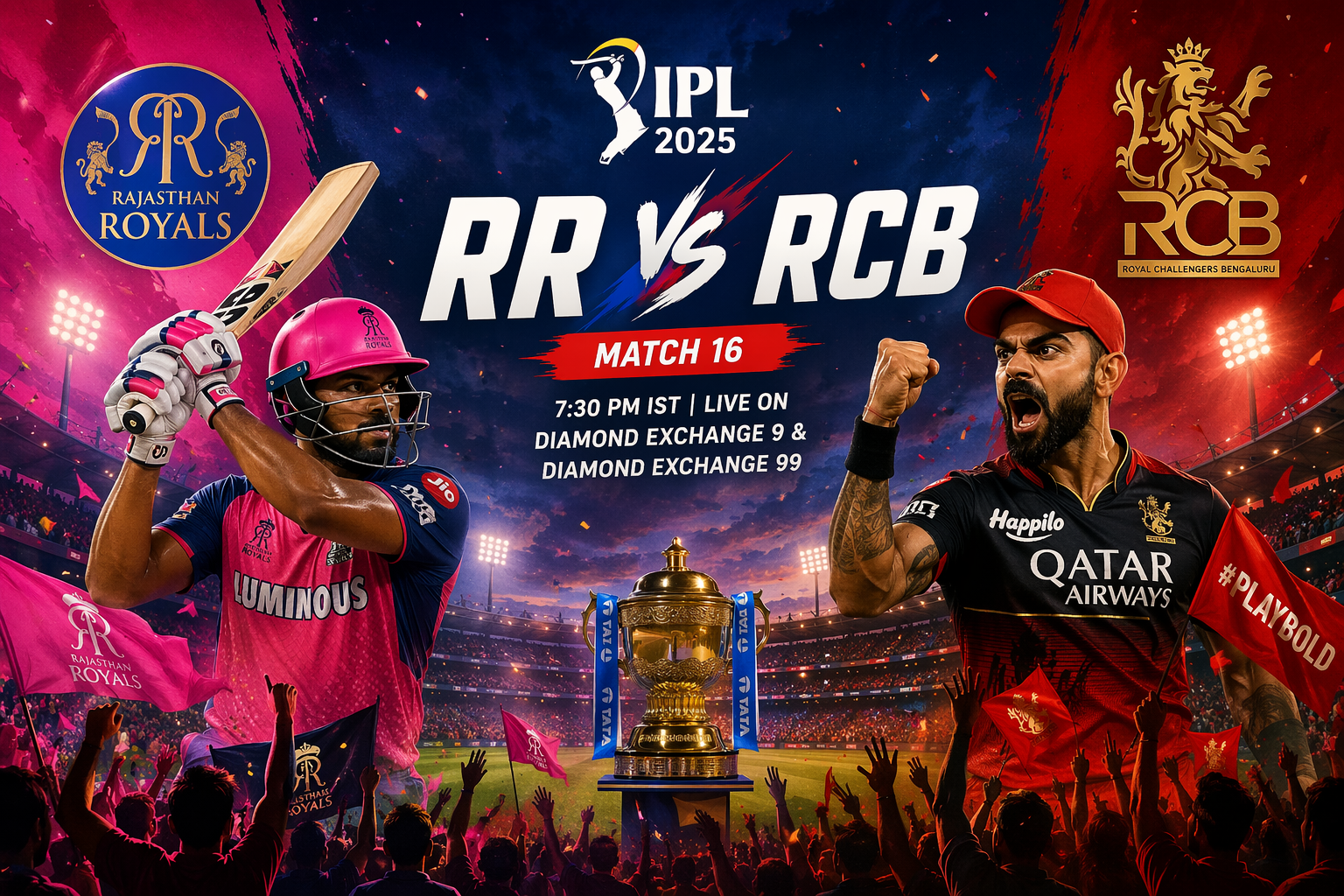 The Fans View For 16th Match— The RR vs RCB Game