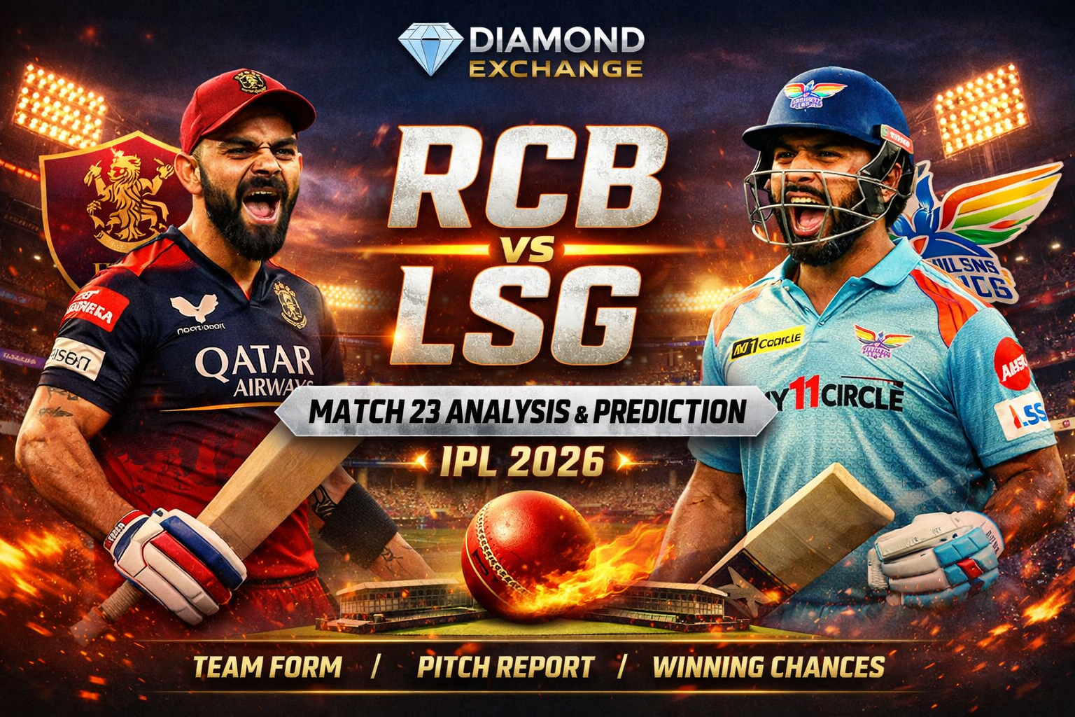 RCB vs LSG : Match23 Analysis By Diamond Exchange